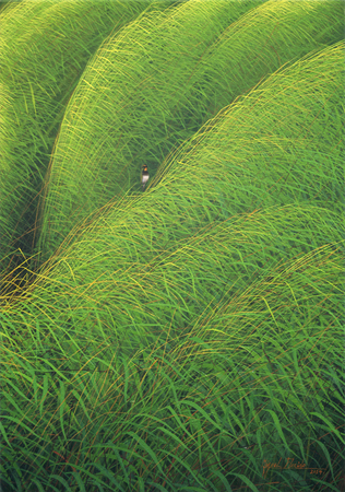 MIGUEL FLORIDO (b. 1980) <br>
I Want To See You Again <br>
(<i>Quiero Volver a Verte</i>), 2014 <br>
oil on canvas <br>
13 � x 9 � inches