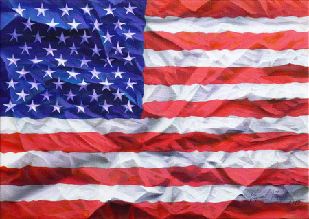 MIGUEL FLORIDO (b.1980) <br>
Bold Leadership <br>
(<i>Liderazgo Audaz</i>), 2018 <br>
oil on canvas <br>
9 � x 13 � inches