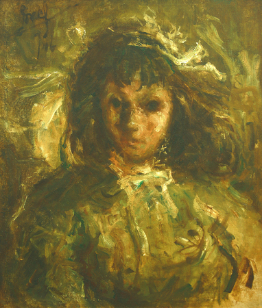 Fidelio Ponce de Len<br>La Sobrinita<br>(<i>The Little Niece</i>), 1946<br>oil on canvas<br>24 x 20 inches</br><br>Provenance: Jorge Fernndez de Castro and Martha Sardias Collection, Havana, Cuba.</br><br>Exhibited at Christie's, Latin American Art Auction, New York, November 23, 1999, lot no. 128.</br><br>Exhibited in Ponce, Lyceum, Havana, Cuba, April 1949, no. 26 in the exhibition catalog.